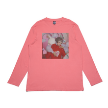 Load image into Gallery viewer, "Stranger in a Dream" Cut and Sew Wide-body Long Sleeved Tee White/Salmon Pink