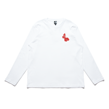 Load image into Gallery viewer, "Coil Back" Cut and Sew Wide-body Long Sleeved Tee White