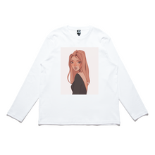 Load image into Gallery viewer, "Her Eyes" Cut and Sew Wide-body Long Sleeved Tee White/Black