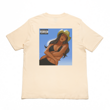 Load image into Gallery viewer, "Be the Cowgirl" Cut and Sew Wide-body Tee White/Beige