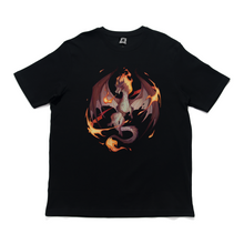 Load image into Gallery viewer, "Fire Dragon" Cut and Sew Wide-body Tee White/Black/Beige
