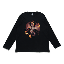 Load image into Gallery viewer, "Fire Dragon" Cut and Sew Wide-body Long Sleeved Tee White/Black/Beige