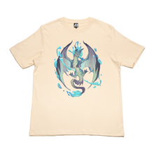 Load image into Gallery viewer, "Water Dragon" Cut and Sew Wide-body Tee White/Black/Beige