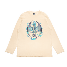 Load image into Gallery viewer, "Water Dragon" Cut and Sew Wide-body Long Sleeved Tee White/Black/Beige