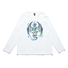 Load image into Gallery viewer, "Water Dragon" Cut and Sew Wide-body Long Sleeved Tee White/Black/Beige