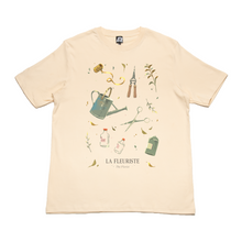 Load image into Gallery viewer, "La Fleuriste" Cut and Sew Wide-body Tee White/Black/Beige