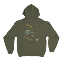 Load image into Gallery viewer, "La Fleuriste" Fleece Hoodie Khaki