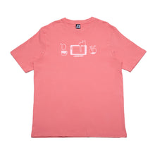Load image into Gallery viewer, "Introvert" Cut and Sew Wide-body Tee White/Salmon Pink