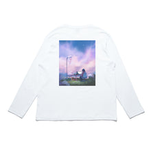 Load image into Gallery viewer, "Introvert" Cut and Sew Wide-body Long Sleeved Tee White/Salmon Pink