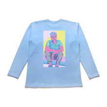 Load image into Gallery viewer, "Waiting" Taper-Fit Heavy Cotton Long Sleeve Tee Sky Blue