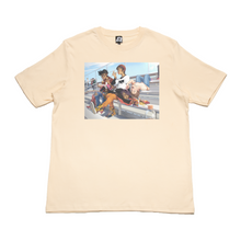 Load image into Gallery viewer, "Lunch Break" Cut and Sew Wide-body Tee White/Beige