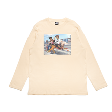 Load image into Gallery viewer, "Lunch Break" Cut and Sew Wide-body Long Sleeved Tee White/Beige
