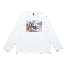 Load image into Gallery viewer, "Lunch Break" Cut and Sew Wide-body Long Sleeved Tee White/Beige