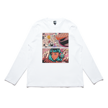 Load image into Gallery viewer, "Girl Pop" Cut and Sew Wide-body Long Sleeved Tee White/Salmon Pink