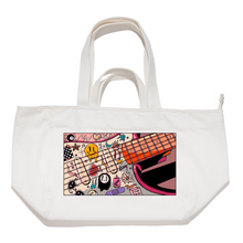 Load image into Gallery viewer, "Girl Pop" Tote Carrier Bag Cream/Green