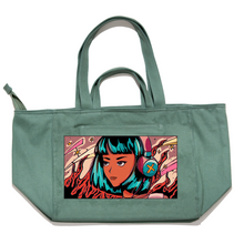 Load image into Gallery viewer, "Girl Pop" Tote Carrier Bag Cream/Green