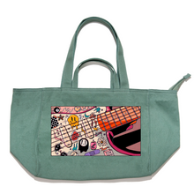Load image into Gallery viewer, "Girl Pop" Tote Carrier Bag Cream/Green