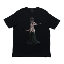 Load image into Gallery viewer, "Goth x gold II of Sword" Cut and Sew Wide-body Long Sleeved Tee White/Black