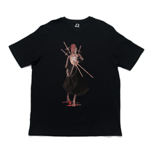 Load image into Gallery viewer, "Goth x gold III of Sword" Cut and Sew Wide-body Tee White/Black