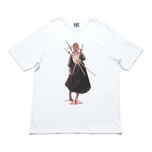 Load image into Gallery viewer, "Goth x gold III of Sword" Cut and Sew Wide-body Tee White/Black