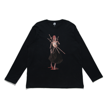 Load image into Gallery viewer, "Goth x gold III of Sword" Cut and Sew Wide-body Long Sleeved Tee White/Black