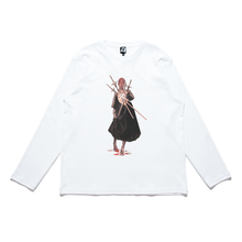 Load image into Gallery viewer, "Goth x gold III of Sword" Cut and Sew Wide-body Long Sleeved Tee White/Black