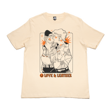 Load image into Gallery viewer, "Cowgirls Lovers" Cut and Sew Wide-body Tee Black/Beige