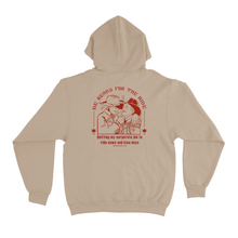 Load image into Gallery viewer, "Lasso Red" Fleece Hoodie Beige