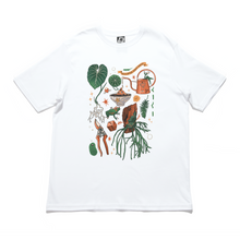 Load image into Gallery viewer, "Plants dad" Cut and Sew Wide-body Tee White/Black