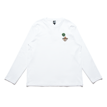 Load image into Gallery viewer, "Plants dad" Cut and Sew Wide-body Long Sleeved Tee White/Black