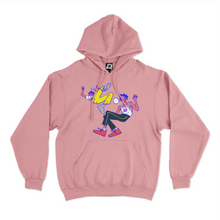 Load image into Gallery viewer, "Two Punks" Fleece Hoodie Light Pink