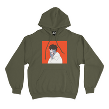 Load image into Gallery viewer, "Kitsune Mask" Fleece Hoodie Khaki