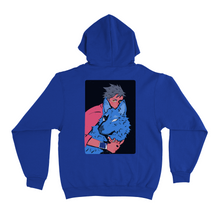 Load image into Gallery viewer, "Wolf" Fleece Hoodie Light Pink/Cobalt Blue