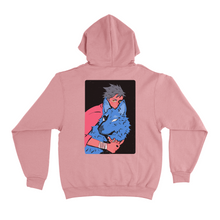 Load image into Gallery viewer, "Wolf" Fleece Hoodie Light Pink/Cobalt Blue