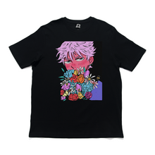 Load image into Gallery viewer, "Flower Bees" Cut and Sew Wide-body Tee White/Black