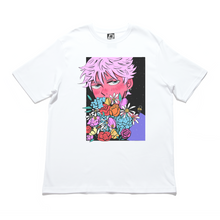 Load image into Gallery viewer, "Flower Bees" Cut and Sew Wide-body Tee White/Black