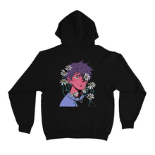 Load image into Gallery viewer, "Sad Boy Flowers" Basic Hoodie Black