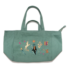 Load image into Gallery viewer, "Medieval Moodboard" Tote Carrier Bag Cream/Green