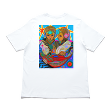 Load image into Gallery viewer, "Freshwater Gemini" Cut and Sew Wide-body Tee White/Salmon Pink
