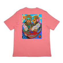 Load image into Gallery viewer, "Freshwater Gemini" Cut and Sew Wide-body Tee White/Salmon Pink