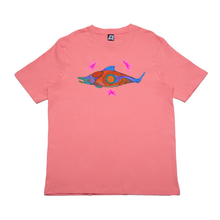 Load image into Gallery viewer, "Freshwater Gemini" Cut and Sew Wide-body Tee White/Salmon Pink