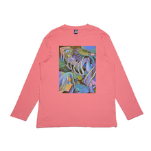 Load image into Gallery viewer, "Cambrian Terror" Cut and Sew Wide-body Long Sleeved Tee White/Black/Salmon Pink
