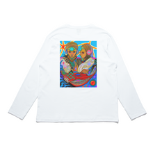 Load image into Gallery viewer, "Rainbow Trout Cyberspace" Cut and Sew Wide-body Long Sleeved Tee White/Salmon Pink