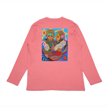 Load image into Gallery viewer, "Rainbow Trout Cyberspace" Cut and Sew Wide-body Long Sleeved Tee White/Salmon Pink