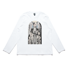 Load image into Gallery viewer, "High Priestess" Cut and Sew Wide-body Long Sleeved Tee White/Black
