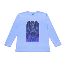 Load image into Gallery viewer, "The Moon" Taper-Fit Heavy Cotton Long Sleeve Tee Sky Blue