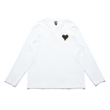Load image into Gallery viewer, "Heart On My Sleeve" Cut and Sew Wide-body Long Sleeved Tee White/Black