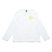 Load image into Gallery viewer, "Smiley" Cut and Sew Wide-body Long Sleeved Tee White/Black