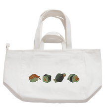 Load image into Gallery viewer, "Fell Awake" Tote Carrier Bag Cream/Green