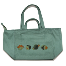 Load image into Gallery viewer, "Fell Awake" Tote Carrier Bag Cream/Green